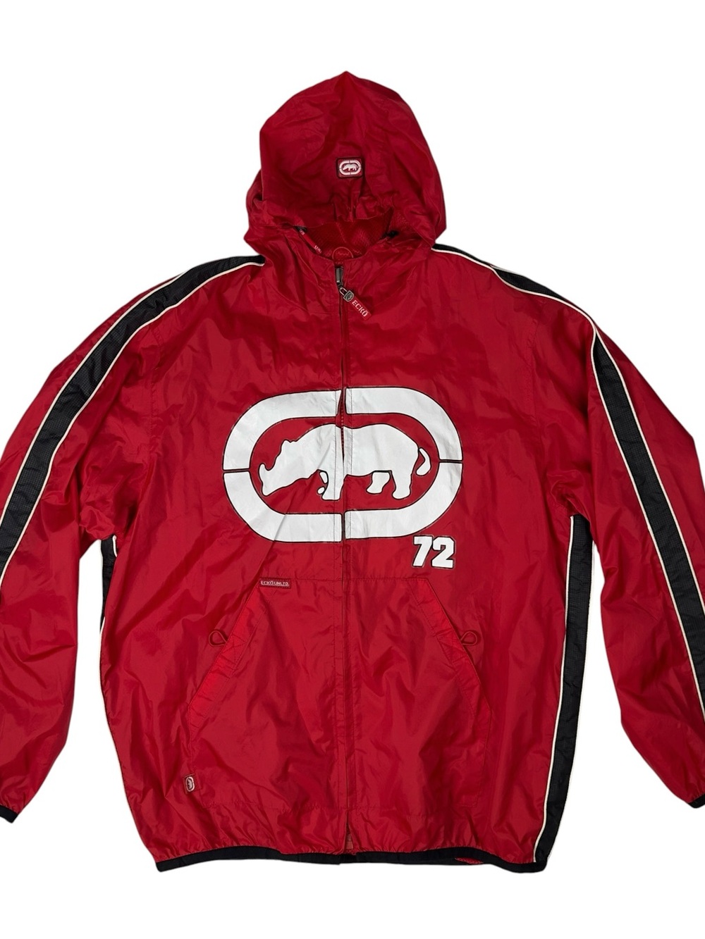 Vintage Ecko Unltd Windbreaker Track Jacket Red White Mens M